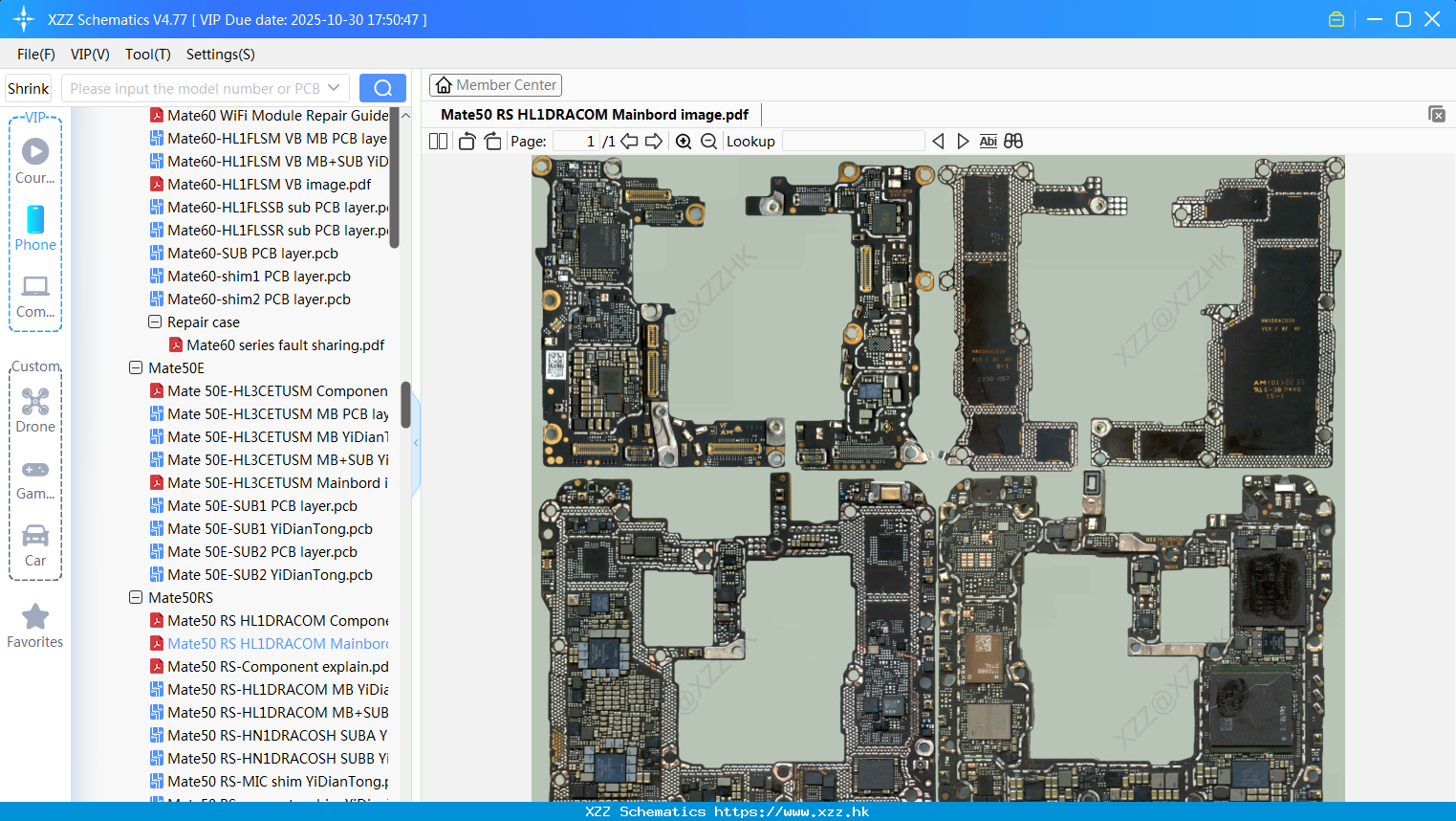Huawei Mate50 RS HL1DRACOM Mainbord Image